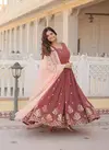 Jf 961 Beautiful Designer Faux Georgette Gown With Dupatta Exporters In India